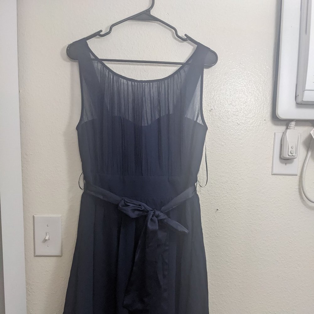 Dorothy Perkins Sleeveless Knee Length Navy Blue Dress